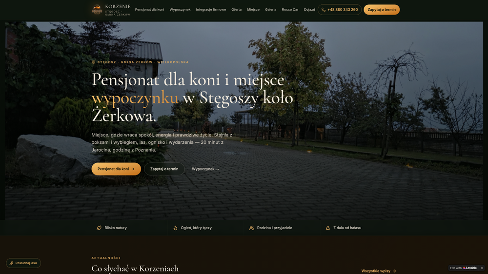 Projekt strony internetowej korzenie.agro.pl — realizacja Karol Stanisławski