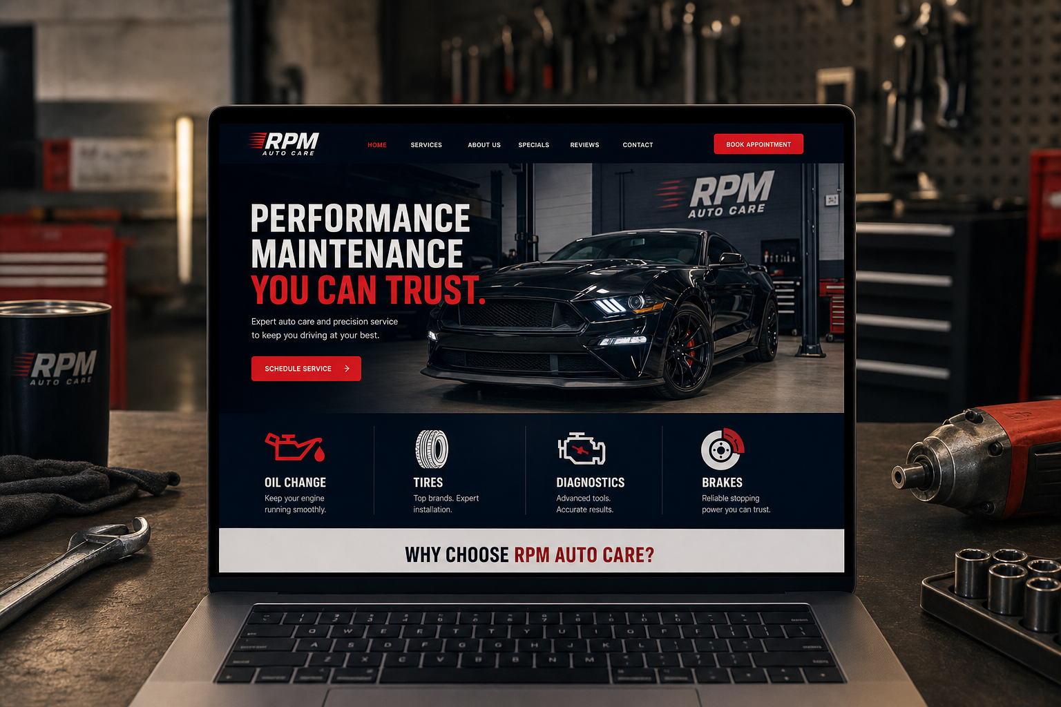 Strona warsztatu samochodowego — RPM Auto Care