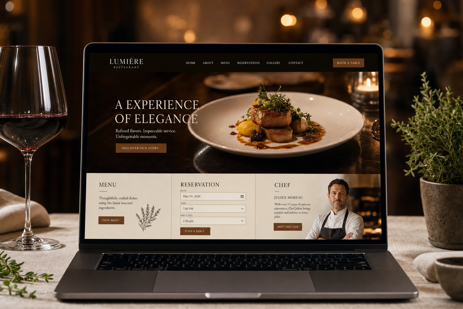 Strona restauracji — Lumière Restaurant