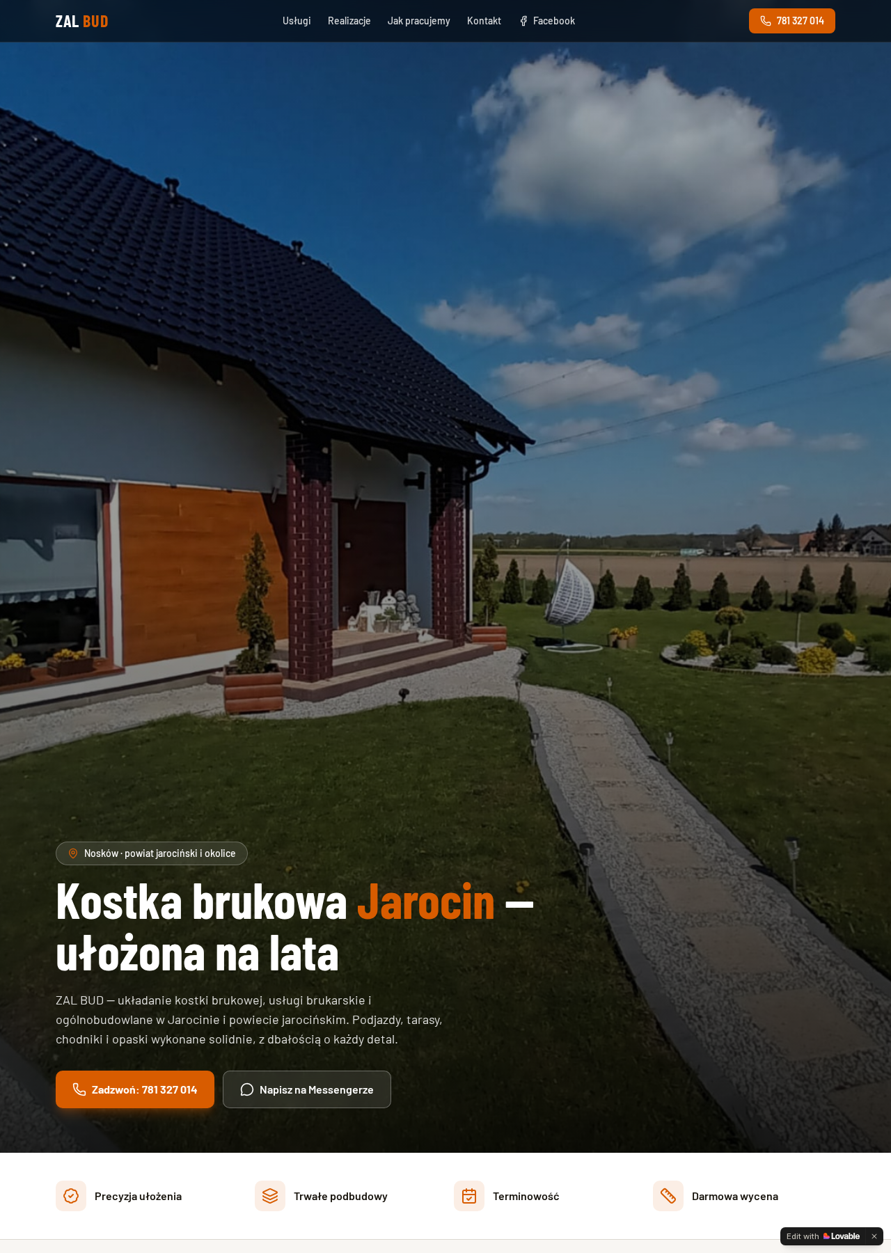Realizacja strony internetowej ZAL BUD